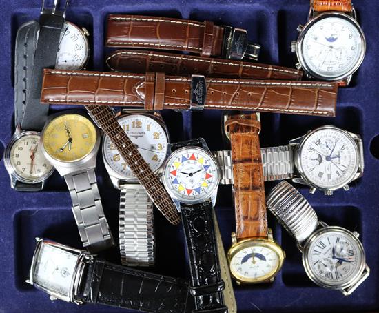 Ten gentlemens wristwatches, various,